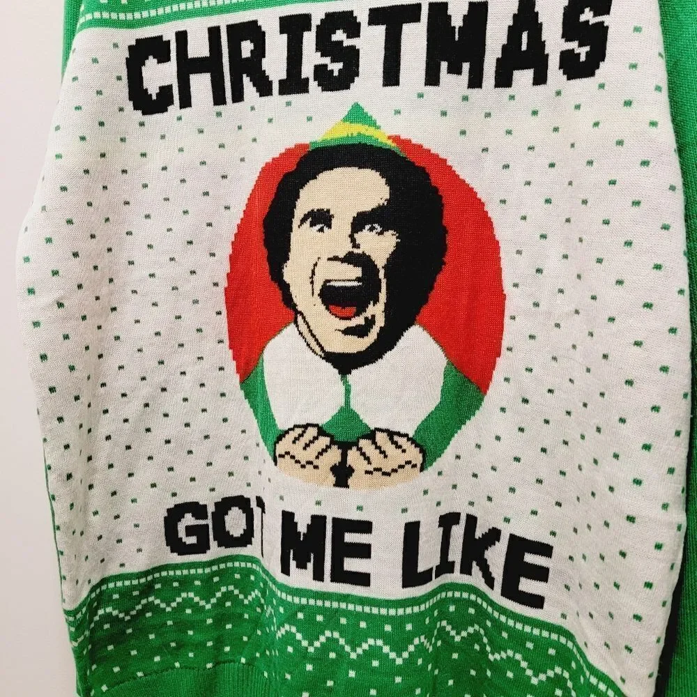 ELF Got Me Like Ugly Christmas Long Sleeve Sweater Size XL Buddy Elf Movie